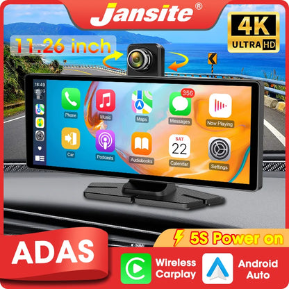 11.26″ 4K ADAS Dash Cam Display Wireless Android Auto CarPlay Screen DVR Dual Recording Night Vision Car Intelligent Systems FM