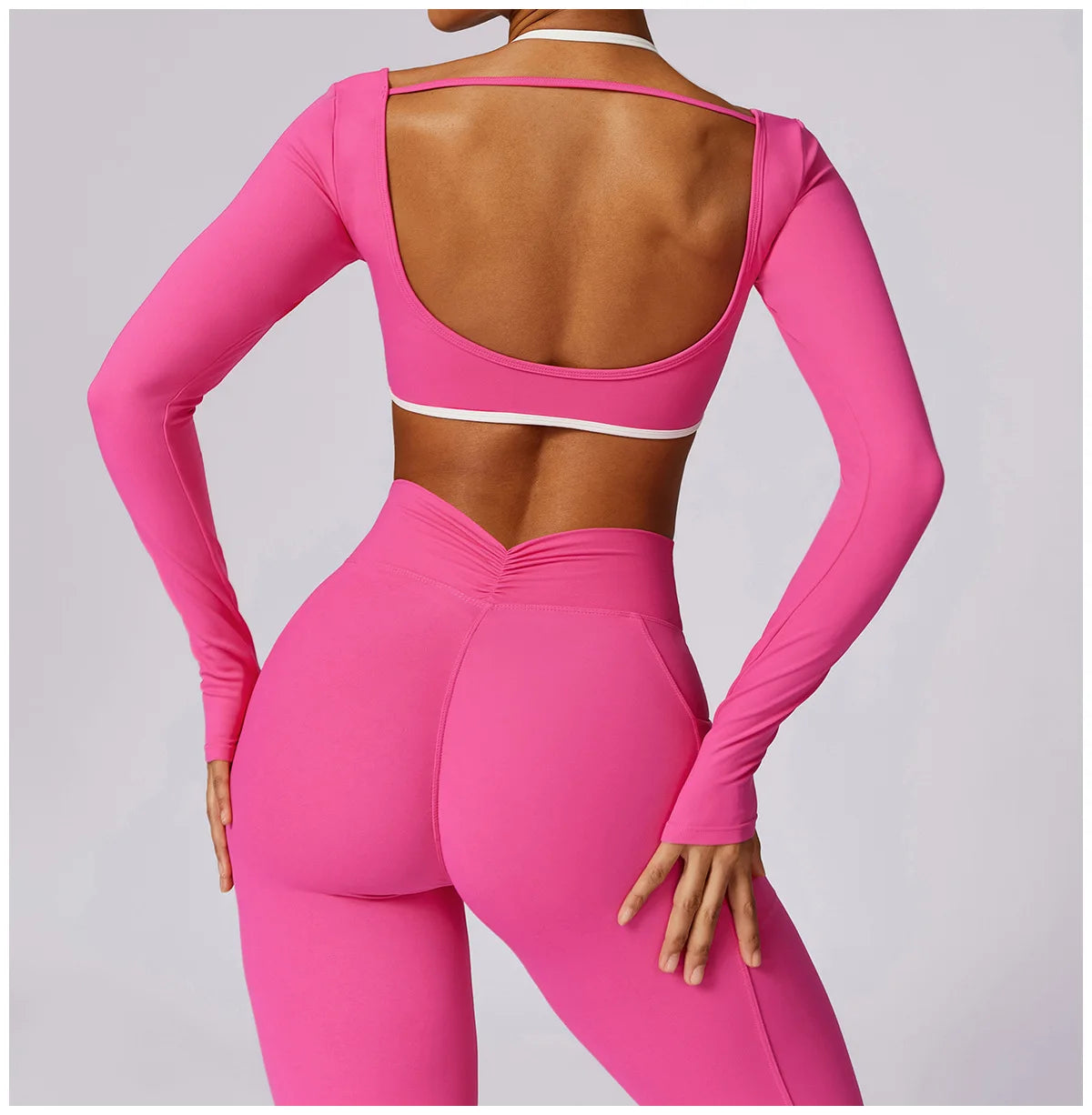 2Pcs Gym Set Women Workout Backless Yoga Suit Running Legging Fitness Bra Sports Suit Female