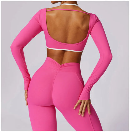 2Pcs Gym Set Women Workout Backless Yoga Suit Running Legging Fitness Bra Sports Suit Female