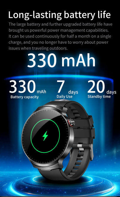 LIGE New TWS 2-In-1 Headset Smart Watch 1.85" Bluetooth Call Men Earphone Smartwatch Heart Rate Health Monitor Music