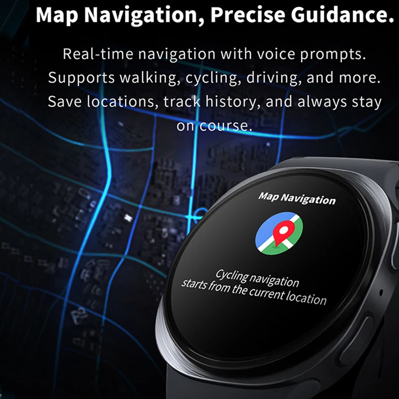 New Watch 8 Mini GPS Track Smart Watch For Men Women Map Navigation Fitness Tracker IP68 Waterproof Compass Call Smartwatch