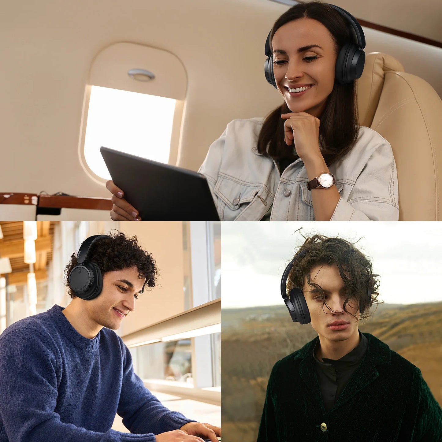 Oneodio Super EQ V16 Wireless Headphones Bluetooth 5.3 Over Ear Headset With Mic Bass/Pop Mode Hi-Res Foldable Headphones 90H