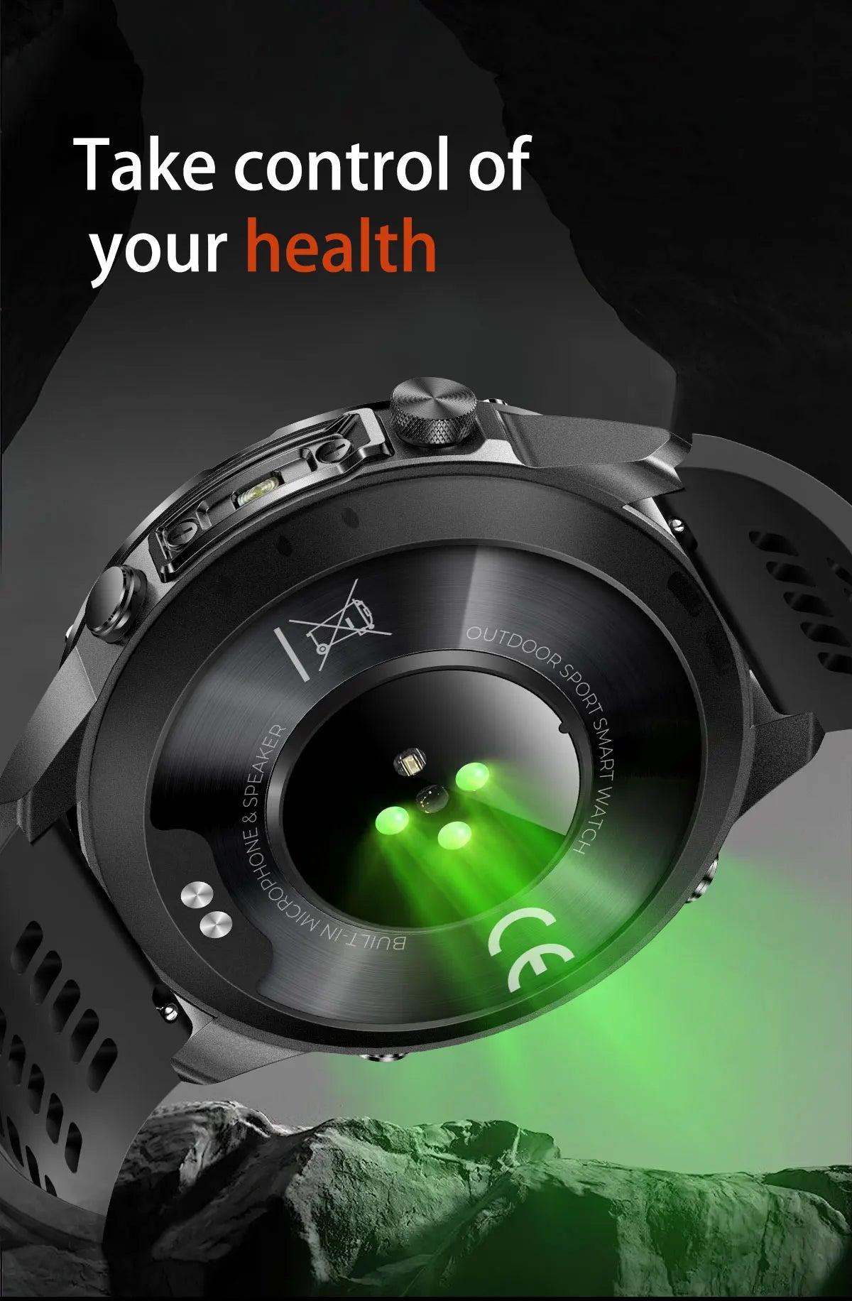 GUHUAVMI GPS Outdoor Smart Watch 1.43 AMOLED Fitness Tracker with Offline Maps Local Music Compass Altimeter Barometer Heart Rate 3ATM BT