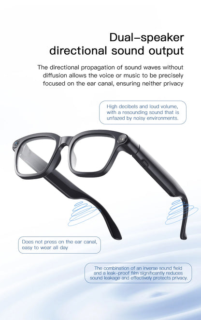 LIGE Smart Glasses HD Photo Video Open AI Record Translation Touch Photochromic Lenses Bluetooth Call Music Multifunction Glasses