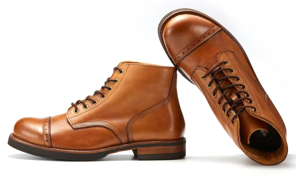 Luxury Classy Handmade Precision Stitch Wear-Resistant Casual Men Boots Genuine Leather Shoes