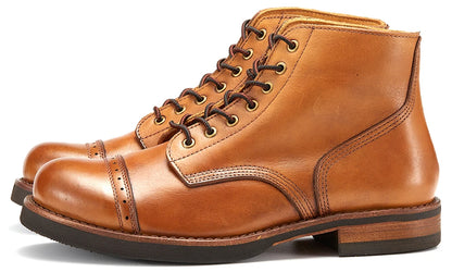 Luxury Classy Handmade Precision Stitch Wear-Resistant Casual Men Boots Genuine Leather Shoes