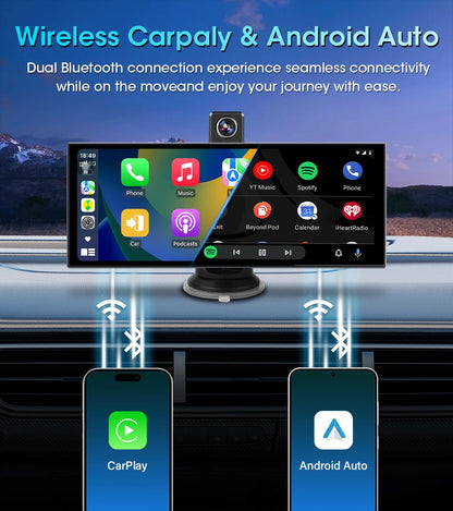 11.26″ 4K ADAS Dash Cam Display Wireless Android Auto CarPlay Screen DVR Dual Recording Night Vision Car Intelligent Systems FM