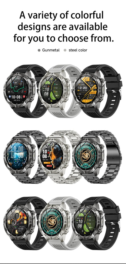 GUHUAVMI GPS Outdoor Smart Watch 1.43 AMOLED Fitness Tracker with Offline Maps Local Music Compass Altimeter Barometer Heart Rate 3ATM BT