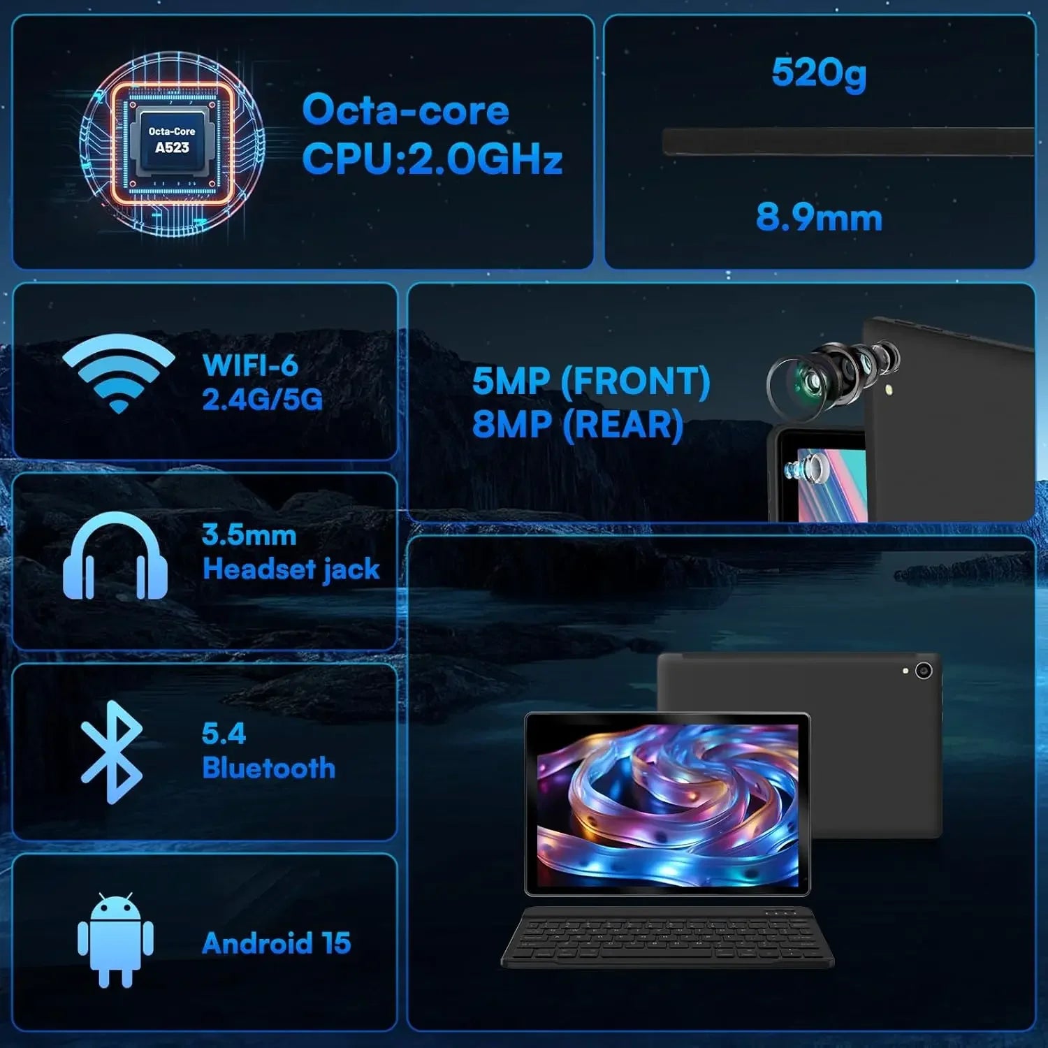 10 Inch Tablet Android 15 