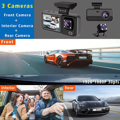 WIFI Car DVR HD 1080P Cabin Vehicle Dash Cam Three Way Camera DVRs Recorder Video