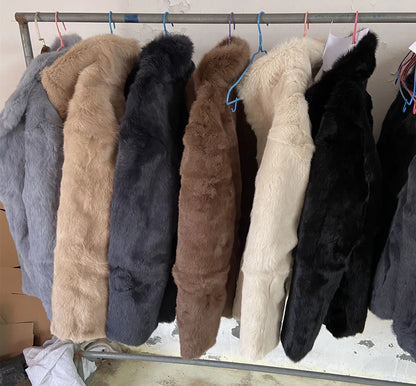 Fancy Rani Natural Fur Coat Women Winter Jacket Real Leather And Fur Bolero
