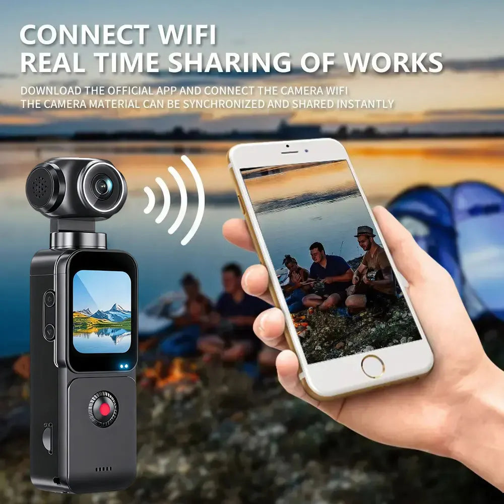 Sherway 4K Pocket Action Camera 270° Auto Rotatable Stabilization Touch Screen