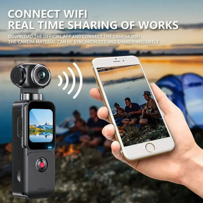 Sherway 4K Pocket Action Camera 270° Auto Rotatable Stabilization Touch Screen