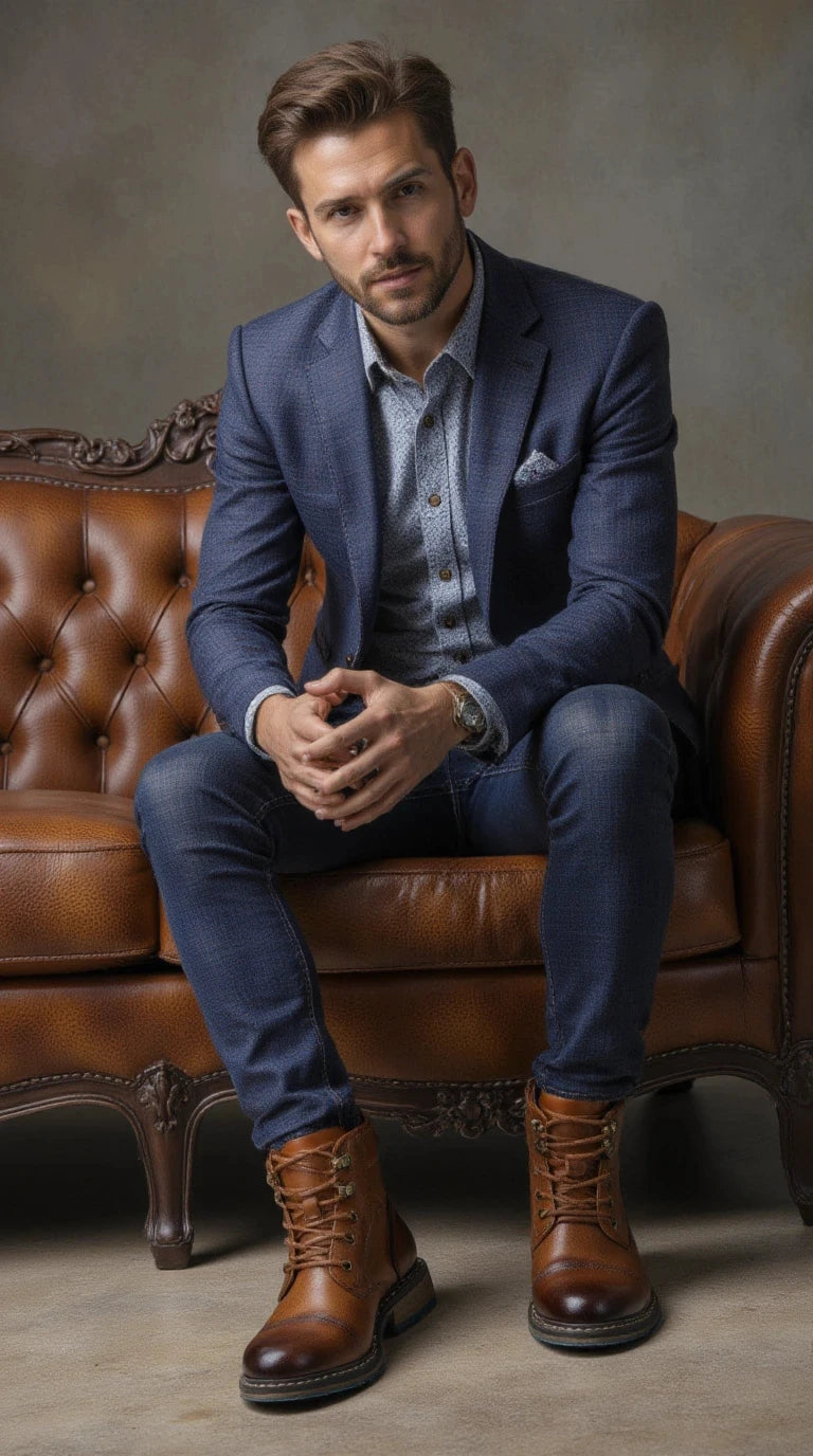 Spring Leather Boots with Zipper Classical Men Boots Fashion Comfortable Ankle Boots