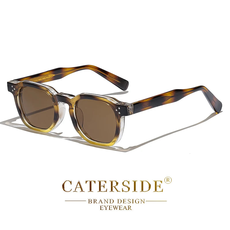 CATERSIDE Retro Punk Men Sunglasses Frame Square Travel Party Business Festival