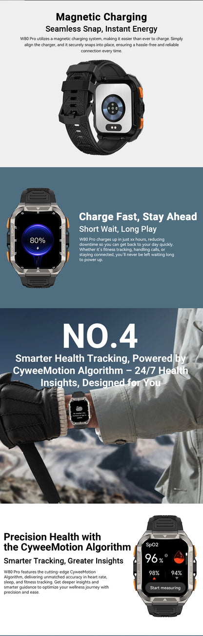 Blackview PRO Outdoor Rugged Smart Watch, GPS Position Smartwatch, 1.91‘’ Display, 900mAh with Flashlight