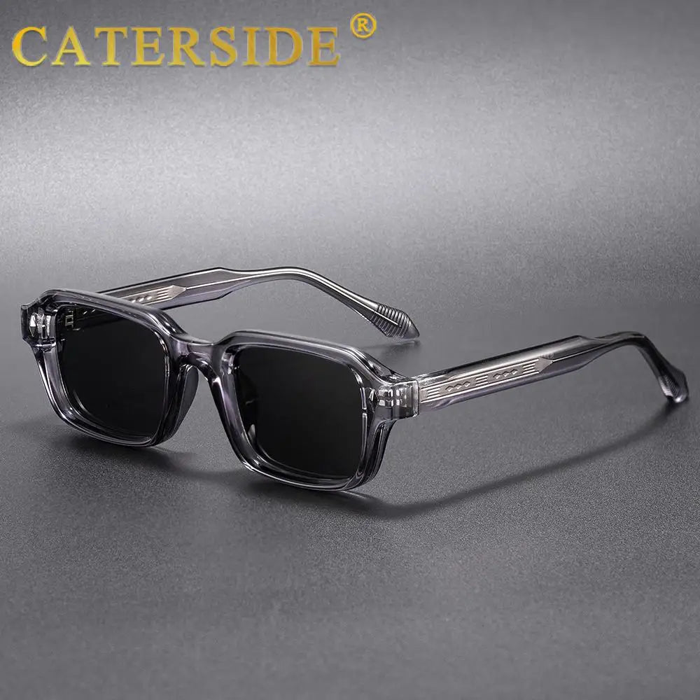 CATERSIDE Unisex Square Frame Sunglasses Retro Punk Personalized Design Sun Glasses Travel Business Festival Gift Eyewear ﻿