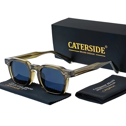 CATERSIDE Retro Punk Men Sunglasses Frame Square Travel Party Business Festival