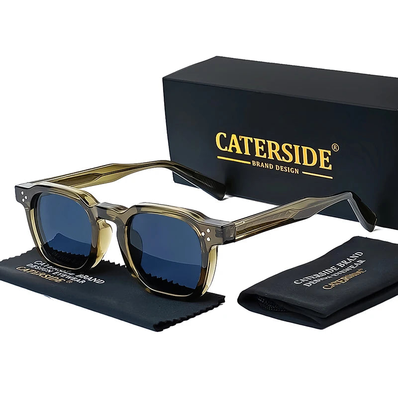 CATERSIDE Fashion Men Sunglasses Small Frame Square Personalized Design Women Travel Party Business