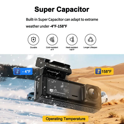 Car dashboard camera system with GPS, WiFi,