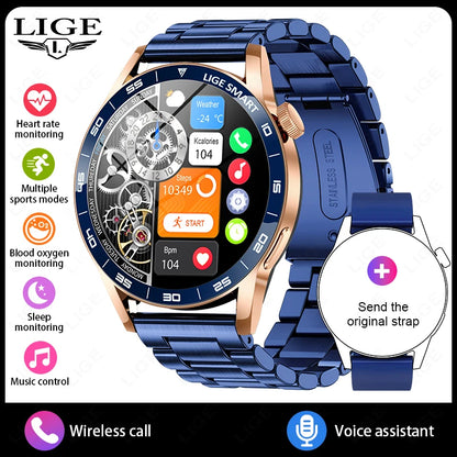 Title
LIGE Smartwatch Men For Android iOS Phone 1.38" HD Bluetooth Call Heart Rate Monitor Waterproof Sport Smart Watch
