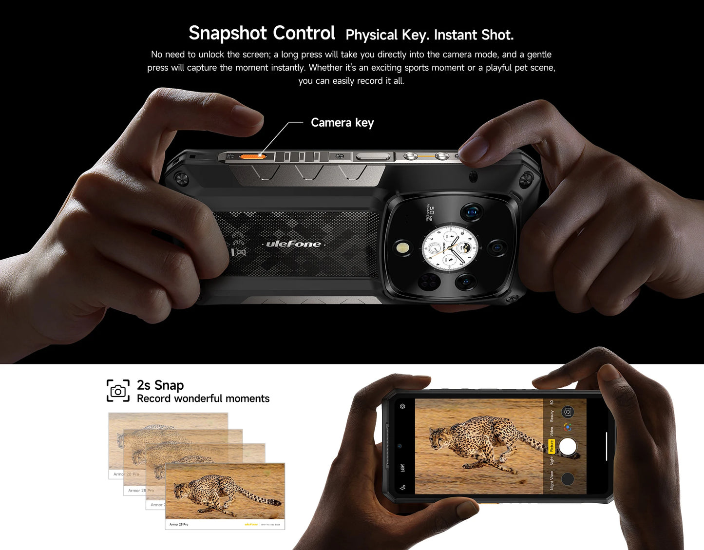 Ulefone Armor 28 Pro 5G AI Rugged Phone 512GB ROM Smartphone 120W 10600mAh 6.67”【Ships from US