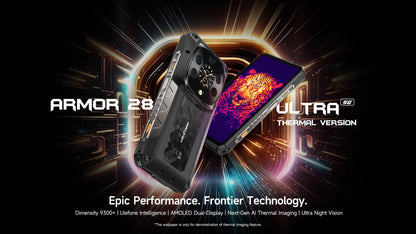 Ulefone Armor 28 Ultra 5G AI Thermal Imaging Rugged Phone Dimensity 9300+ 1TB ROM 32GB RAM Android Smartphone AMOLED Mobile