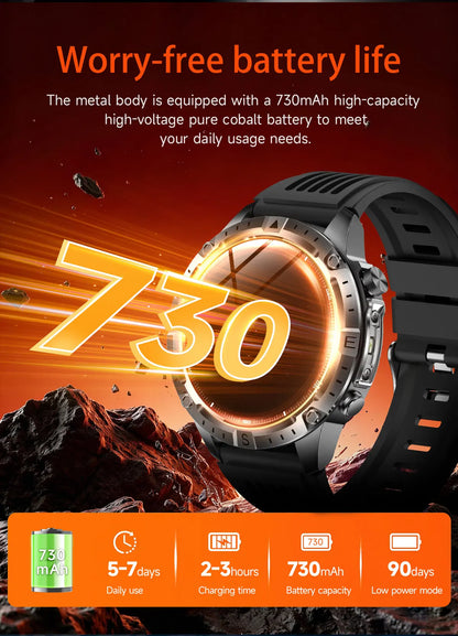 GUHUAVMI GPS Outdoor Smart Watch 1.43 AMOLED Fitness Tracker with Offline Maps Local Music Compass Altimeter Barometer Heart Rate 3ATM BT