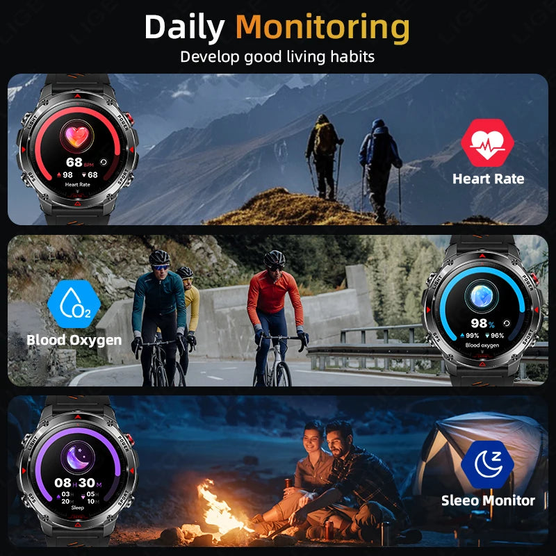 LIGE New Professional GPS Track Sports Smartwatch
