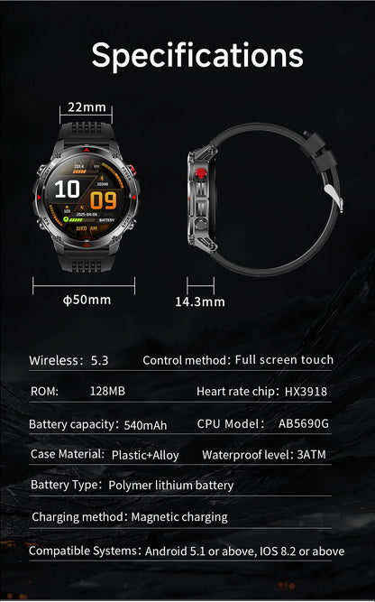 LIGE New Professional GPS Track Sports Smartwatch Outdoor RIDE Run Compass Altimeter 3ATM Fitness Bracelets 540mAh Watches