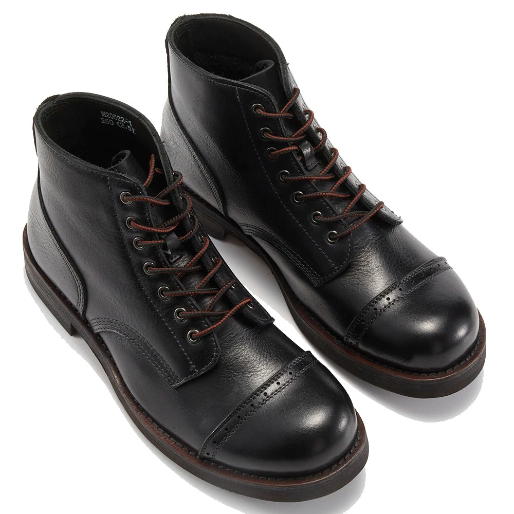 Luxury Classy Handmade Precision Stitch Wear-Resistant Casual Men Boots Genuine Leather Shoes