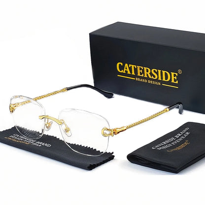 CATERSIDE Retro Fashion Sunglasses Women Men Brand Designer Rimless Gradient Sun Glasses Shades