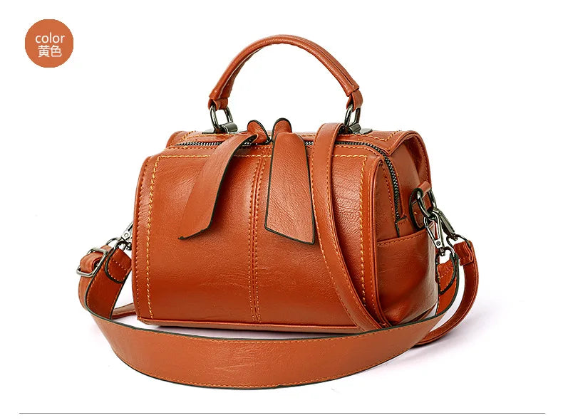 Fashion Soft Leather Pillow Bag Women's Shoulder Handbag Large Capacity Bag Crossbody Bag