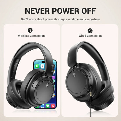 Oneodio Super EQ V16 Wireless Headphones Bluetooth 5.3 Over Ear Headset With Mic Bass/Pop Mode Hi-Res Foldable Headphones 90H