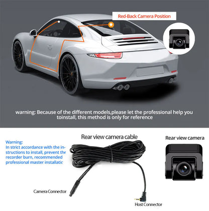 E-ACE Dash Cam 4K GPS WIFI APP 24H Night Vision Mini Optional Rear Lens Dashcam Car DVR For Car