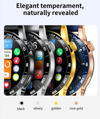 LIGE Smartwatch Men For Android iOS Phone 1.38" HD Bluetooth Call Heart Rate Monitor Waterproof Sport Smart Watch