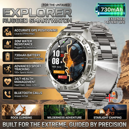 GUHUAVMI GPS Outdoor Smart Watch 1.43 AMOLED Fitness Tracker with Offline Maps Local Music Compass Altimeter Barometer Heart Rate 3ATM BT