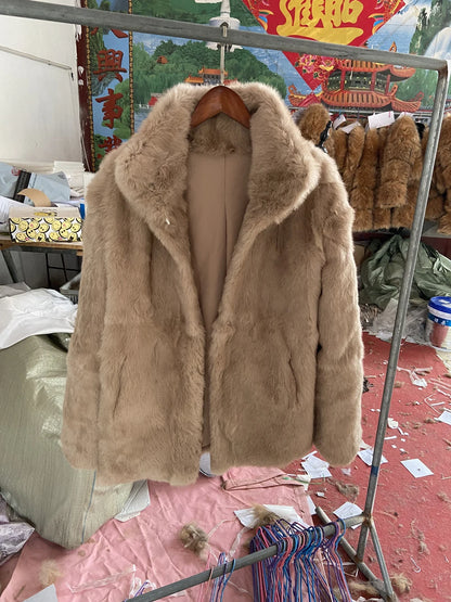 Fancy Rani Natural Fur Coat Women Winter Jacket Real Leather And Fur Bolero