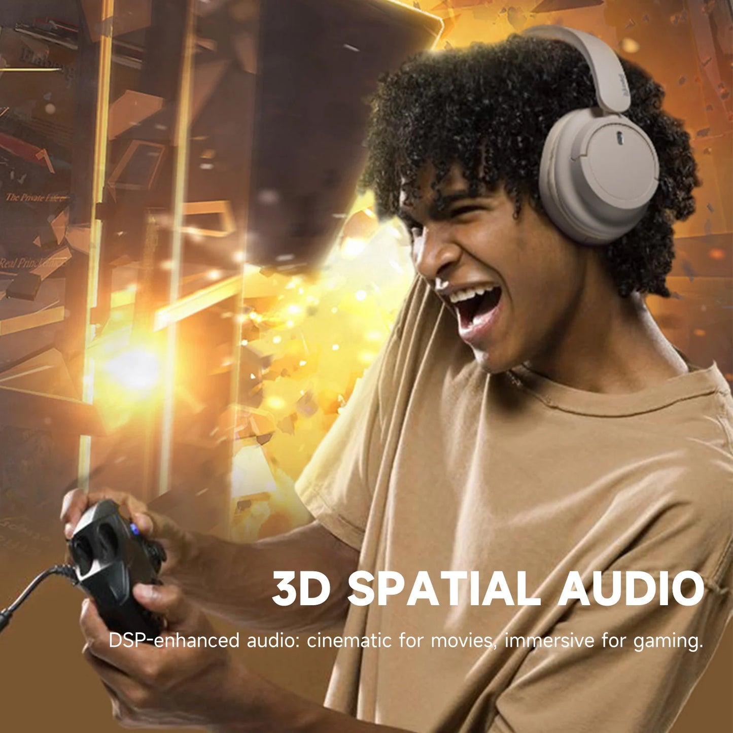 Oneodio Super EQ V16 Wireless Headphones Bluetooth 5.3 Over Ear Headset With Mic Bass/Pop Mode Hi-Res Foldable Headphones 90H