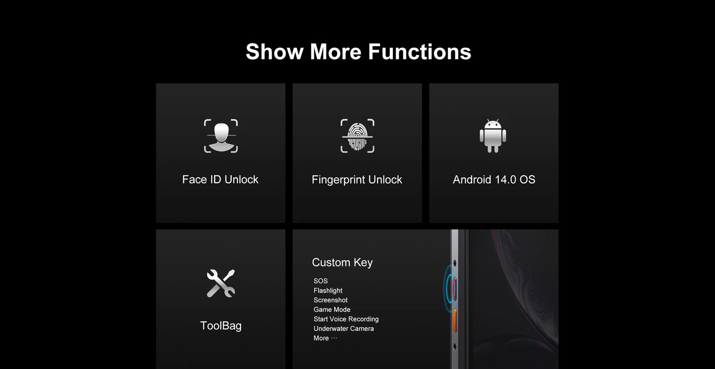 FOSSIBOT F106 PRO MTK G85 4G Android 14 15GB(8+7GB Extended) 256GB ROM Rugged Smartphone 12000mAh Battery 48MP Camera