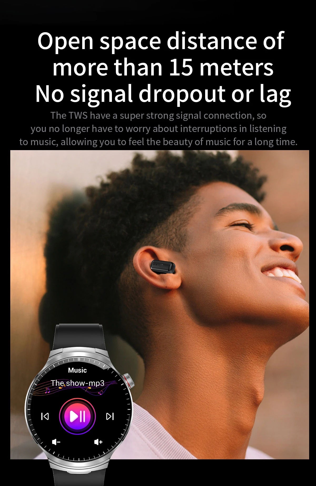 LIGE New TWS 2-In-1 Headset Smart Watch 1.85" Bluetooth Call Men Earphone Smartwatch Heart Rate Health Monitor Music