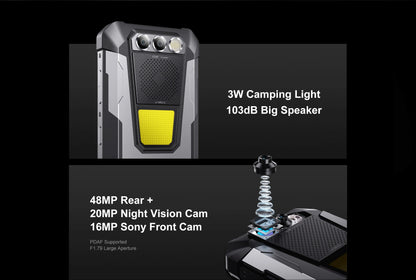 FOSSIBOT F106 PRO MTK G85 4G Android 14 15GB(8+7GB Extended) 256GB ROM Rugged Smartphone 12000mAh Battery 48MP Camera