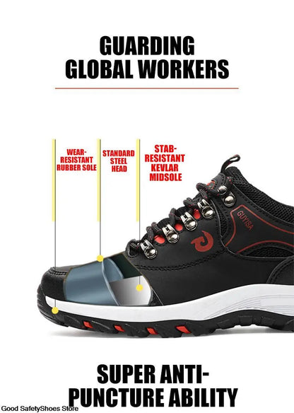 Steel Toe Men Work Safety Boots Sneakers Male Construction Puncture-Proof Security Boots