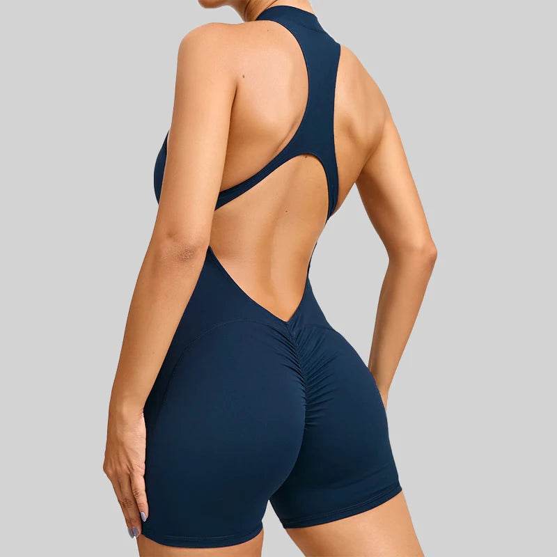 Short Sports Jumpsuit Sleeveless Gym Set Women Yoga Clothes Rompers Workout One-piece Suit Female Outdoor Recreation Bodysuits - Zara-Craft