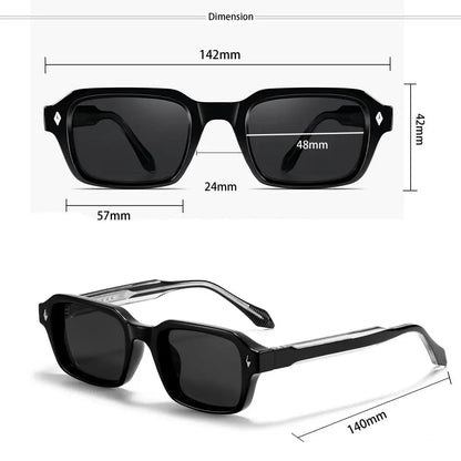 CATERSIDE Unisex Square Frame Sunglasses Retro Punk Personalized Design Sun Glasses Travel Business Festival Gift Eyewear ﻿