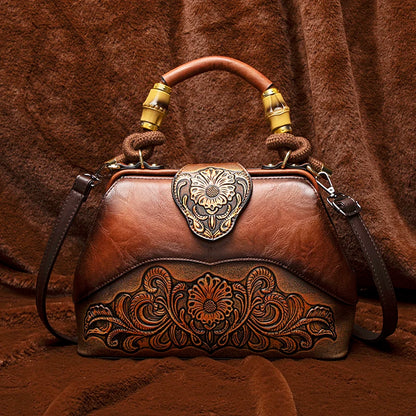 2026 Retro Embossed Women's Crossbody Handbag Large Capacity Versatile Single-Shoulder Bag