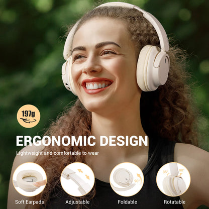 Oneodio Super EQ V16 Wireless Headphones Bluetooth 5.3 Over Ear Headset With Mic Bass/Pop Mode Hi-Res Foldable Headphones 90H