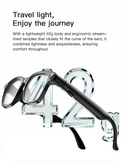 LIGE Smart Glasses HD Photo Video Open AI Record Translation Touch Photochromic Lenses Bluetooth Call Music Multifunction Glasses