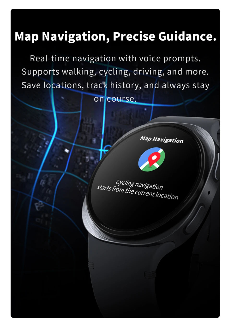 New Watch 8 Mini GPS Track Smart Watch For Men Women Map Navigation Fitness Tracker IP68 Waterproof Compass Call Smartwatch