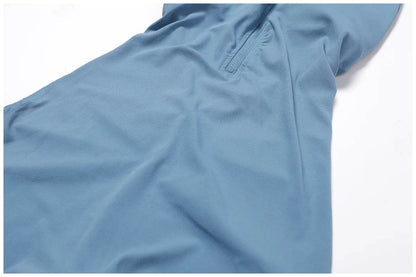 V Back One-piece Suit Women Sports Jumpsuit Zippers Yoga Rompers Backless Sportswear Women Sleeveles Workout Bodysuits Female - Zara-Craft